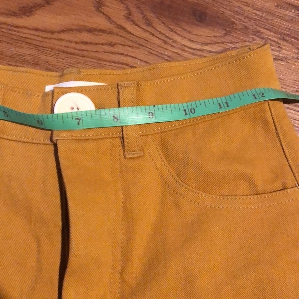 Whimsy & Row Flora Organic Cotton Wide Leg Cropped Pant in Mustard Yellow - Picture 8 of 9